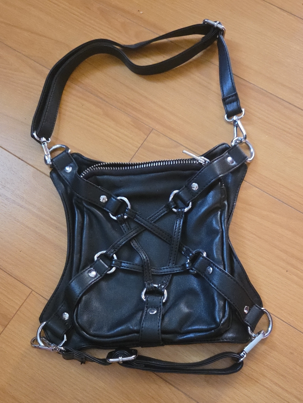 Faux Leather Harness Bag